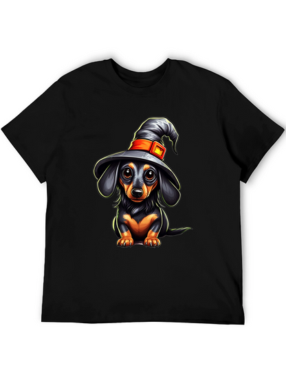 Witch Dachshund T-Shirt - Halloween Dog Tee
