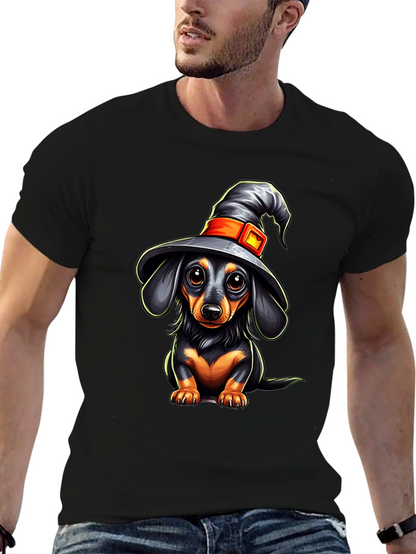 Witch Dachshund T-Shirt - Halloween Dog Tee