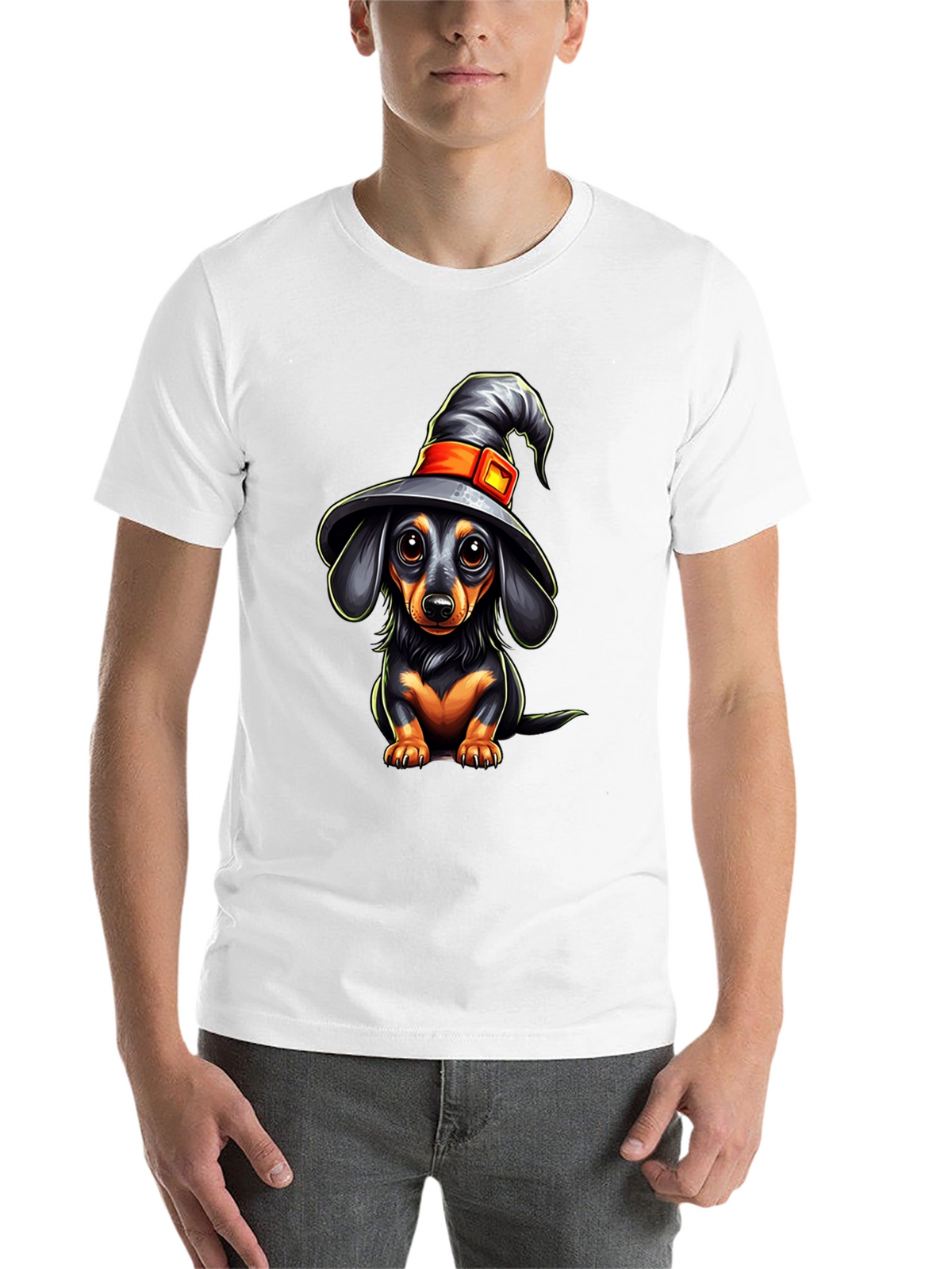 Witch Dachshund T-Shirt - Halloween Dog Tee
