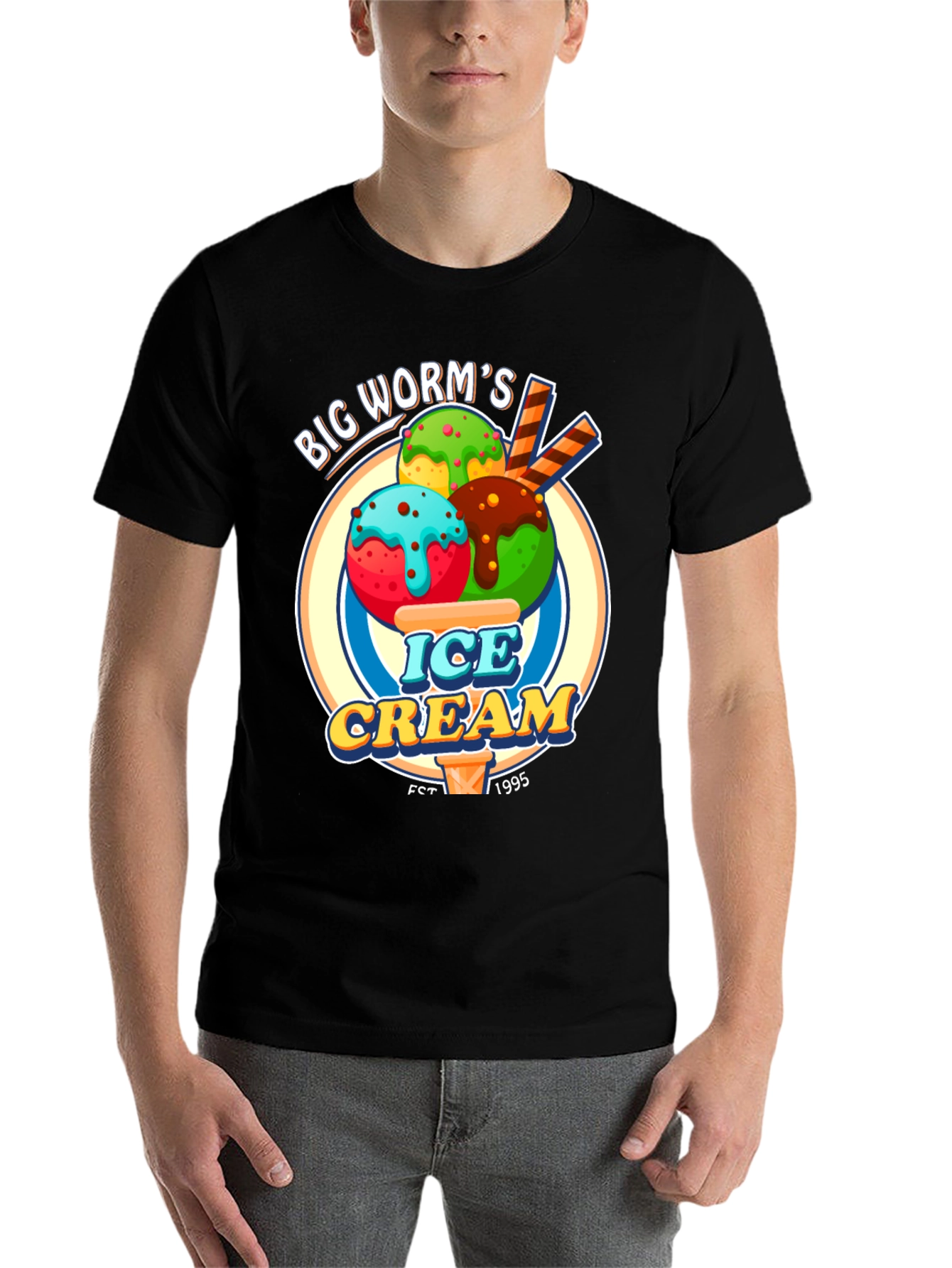 Big Worms Ice Cream T-Shirt - Retro Dessert Tee
