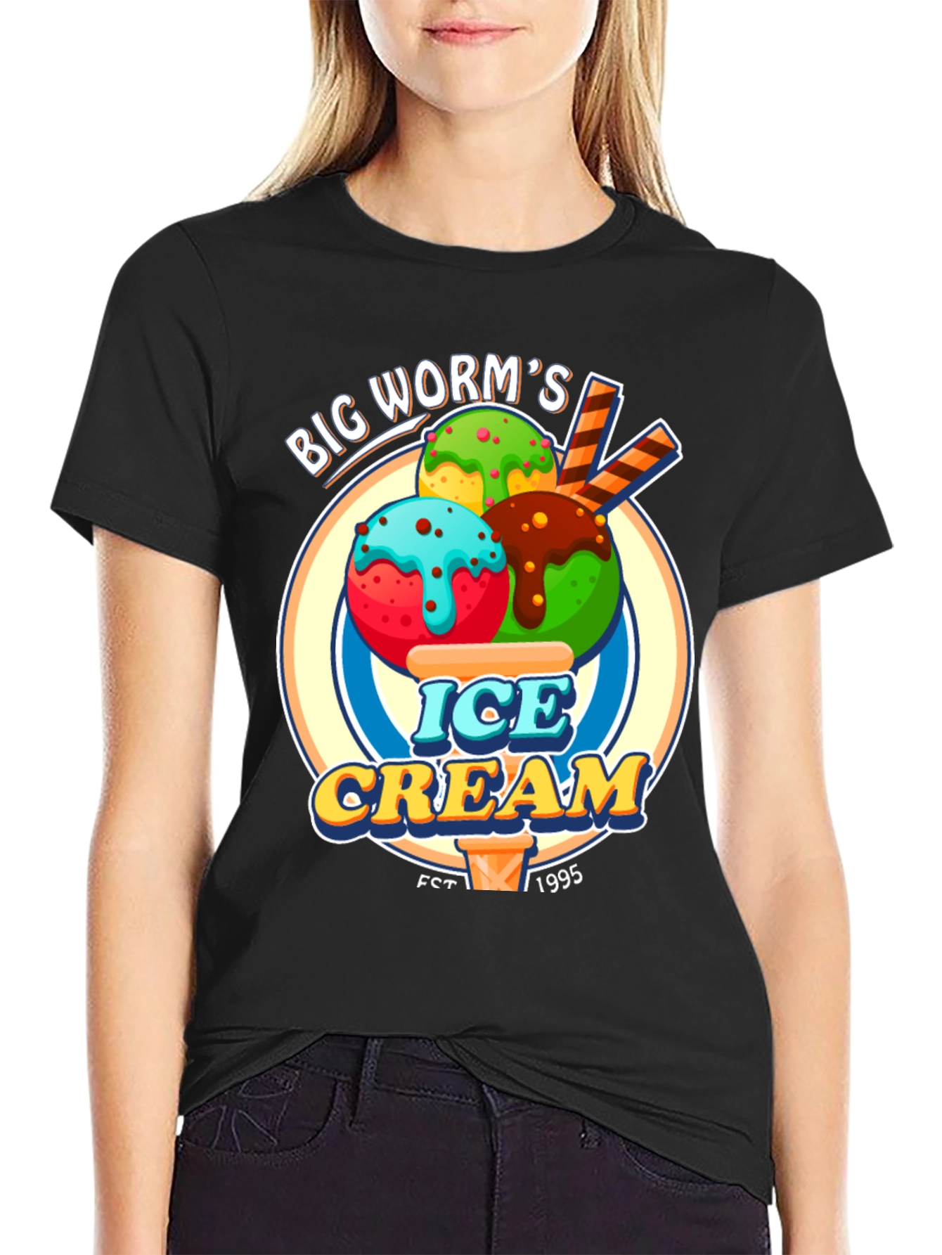 Big Worms Ice Cream T-Shirt - Retro Dessert Tee