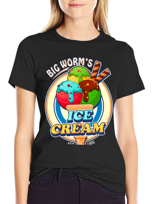 Big Worms Ice Cream T-Shirt - Retro Dessert Tee