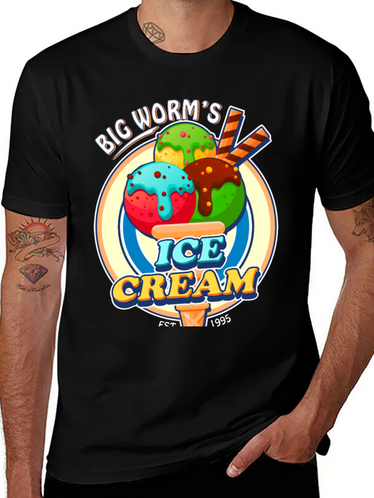 Big Worms Ice Cream T-Shirt - Retro Dessert Tee