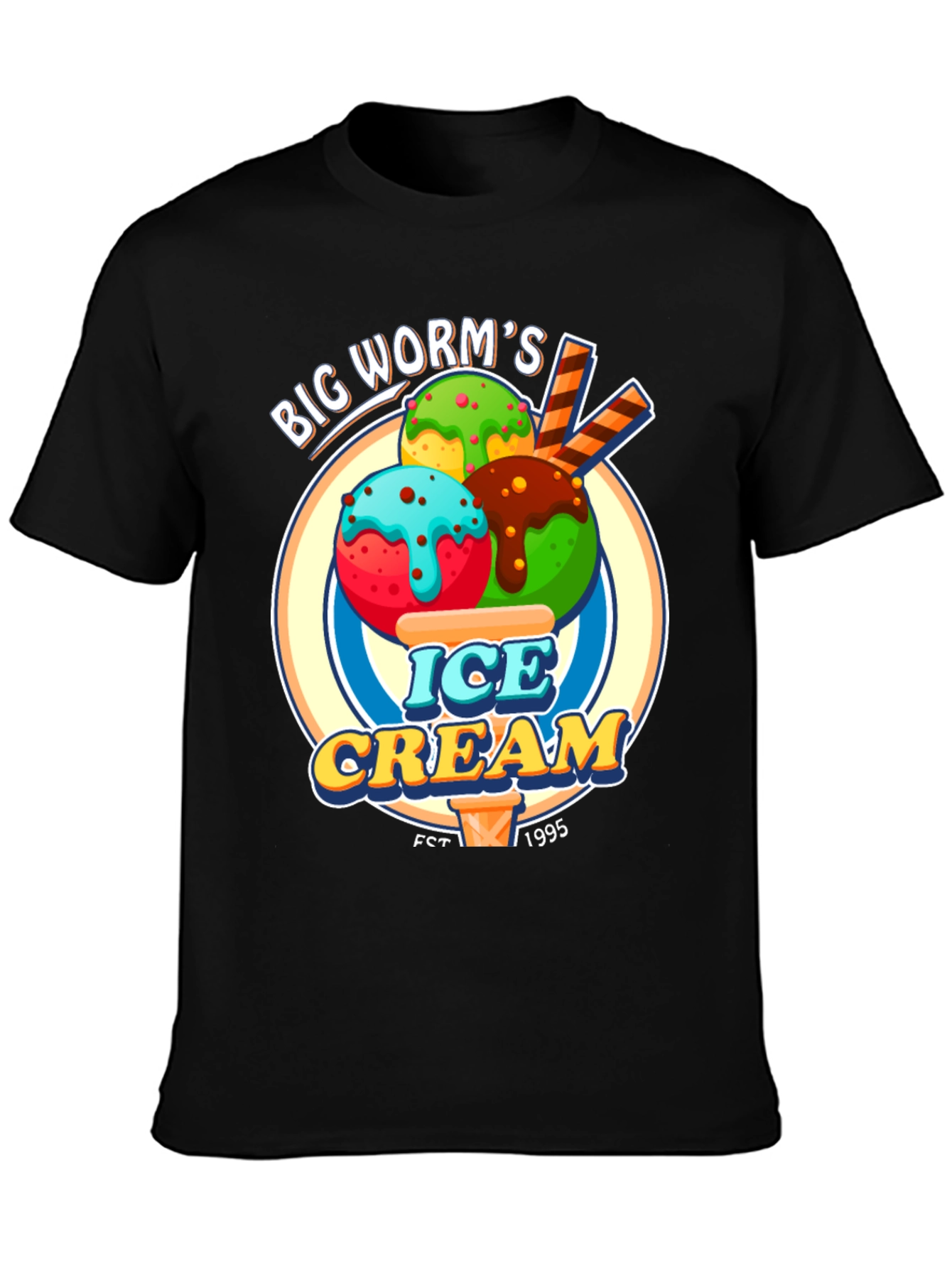Big Worms Ice Cream T-Shirt - Retro Dessert Tee