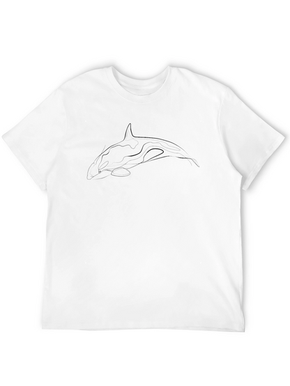 Black Orca Line Art T-Shirt