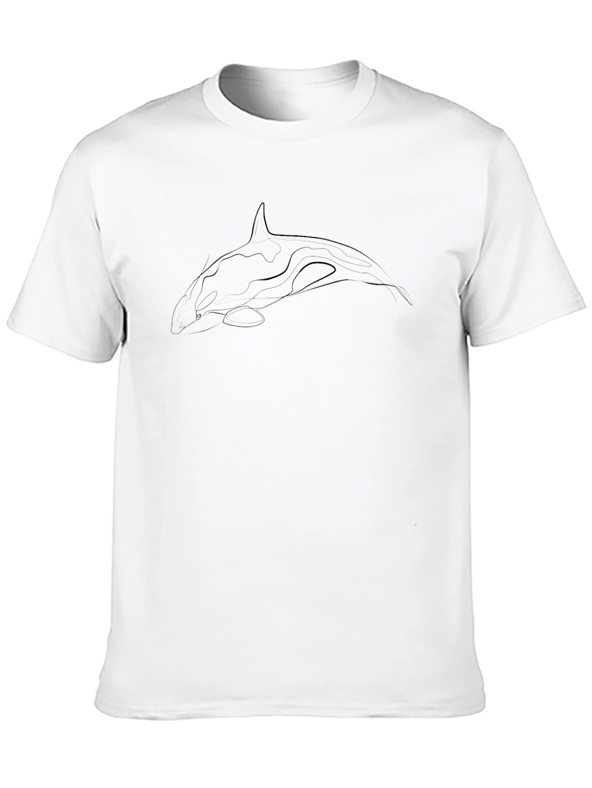 Black Orca Line Art T-Shirt