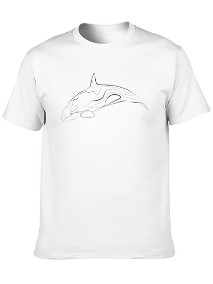 Black Orca Line Art T-Shirt
