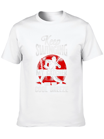 Keep Swinging My Catcher Baseball Graphic Tee