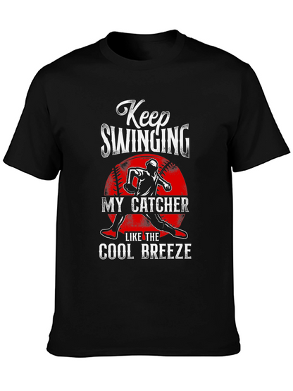 Keep Swinging My Catcher Baseball Graphic Tee
