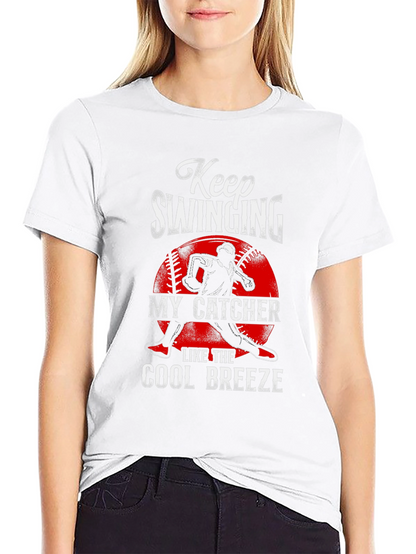 Keep Swinging My Catcher Baseball Graphic Tee