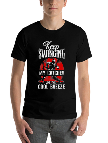 Keep Swinging My Catcher Baseball Graphic Tee