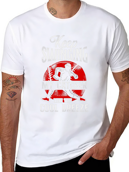 Keep Swinging My Catcher Baseball Graphic Tee