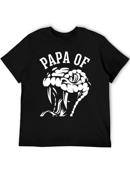 Papa of Snake T-Shirt - Mens Black Graphic Tee