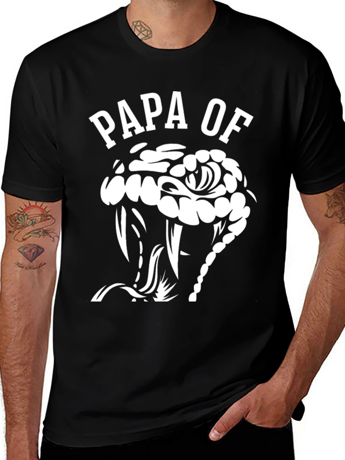 Papa of Snake T-Shirt - Mens Black Graphic Tee