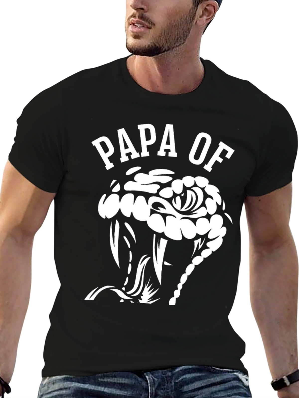 Papa of Snake T-Shirt - Mens Black Graphic Tee