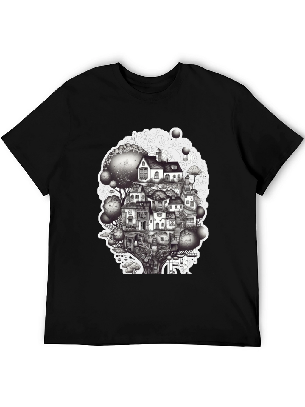 Whimsical Treehouse Graphic T-Shirt
