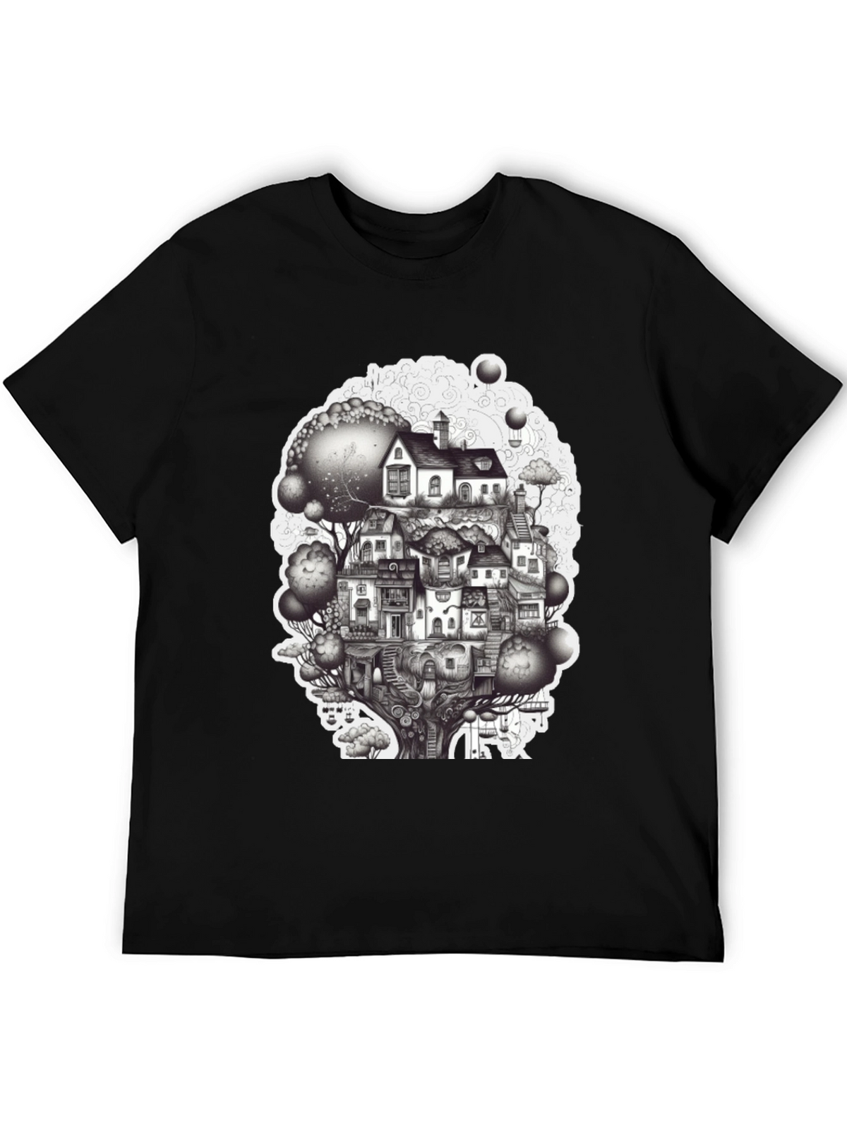 Whimsical Treehouse Graphic T-Shirt