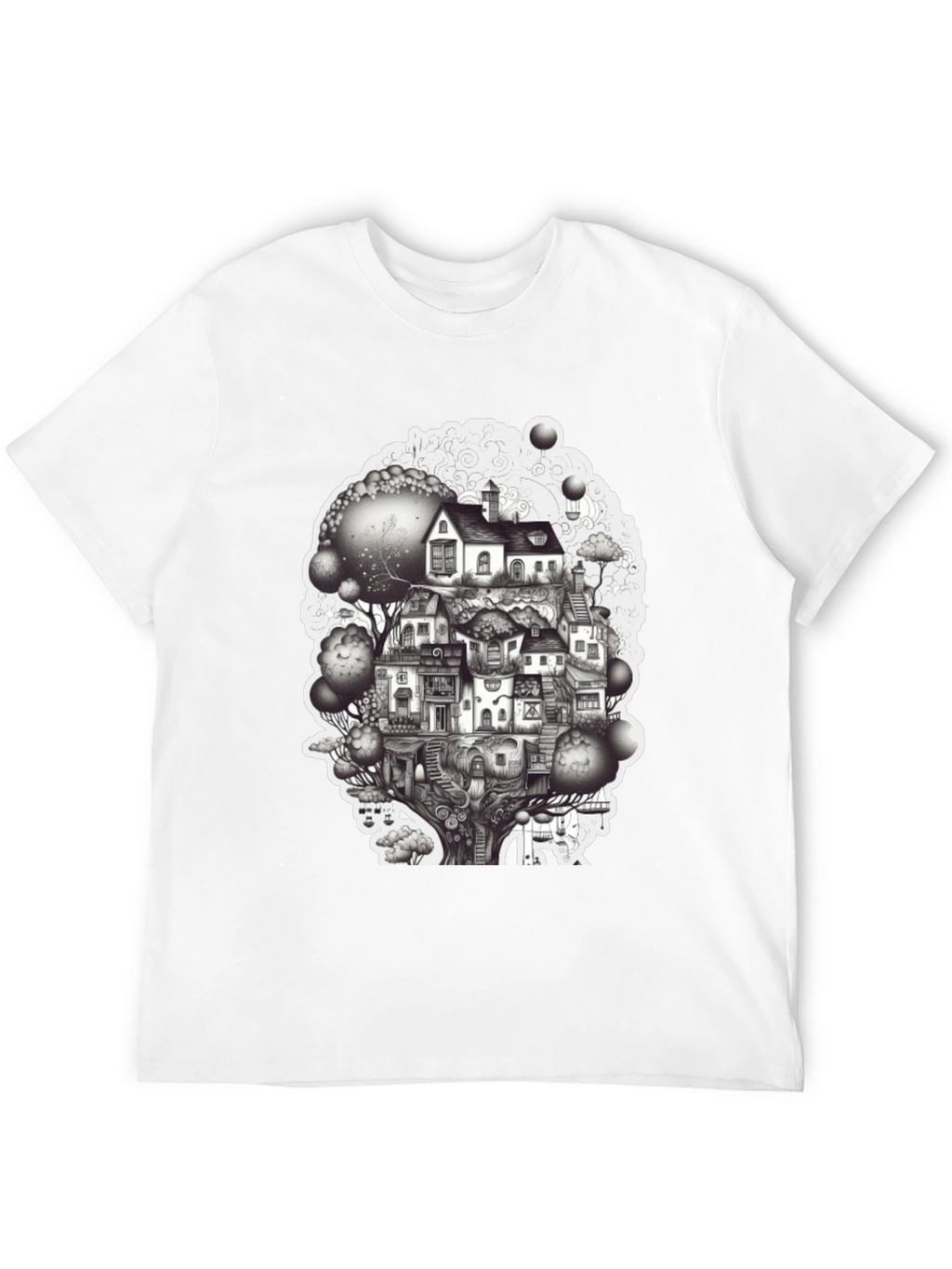Whimsical Treehouse Graphic T-Shirt