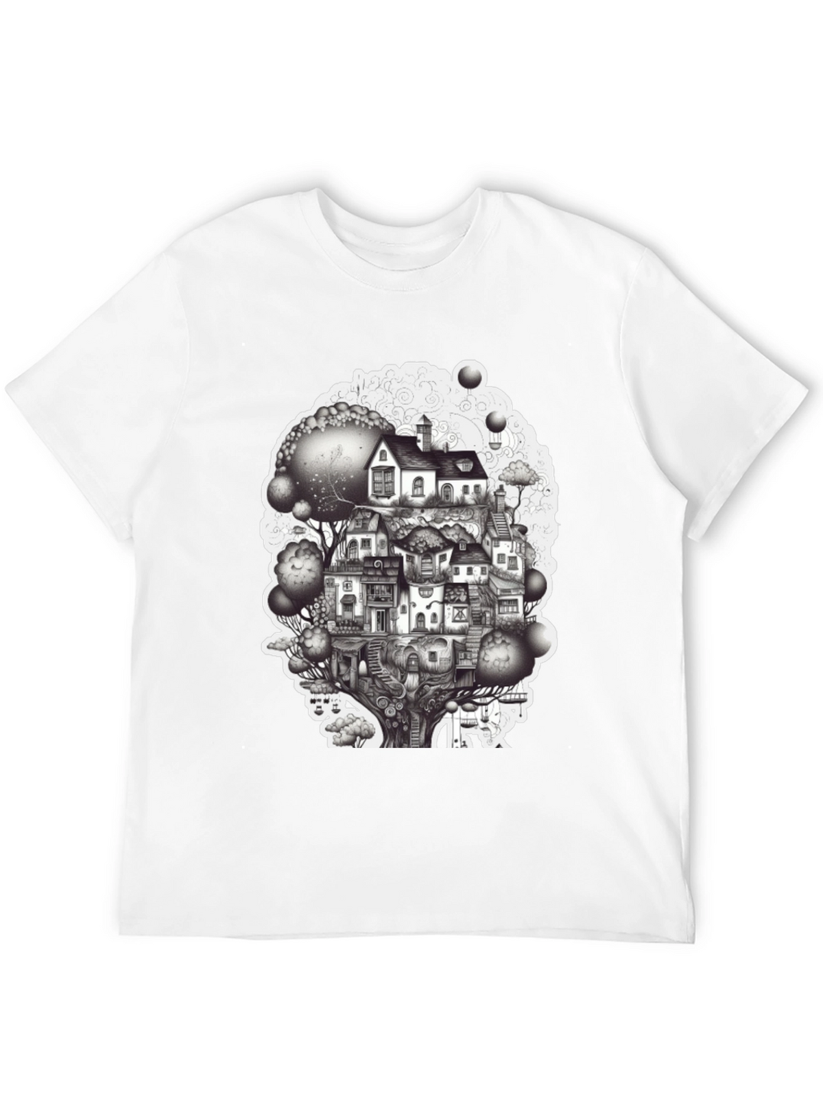 Whimsical Treehouse Graphic T-Shirt