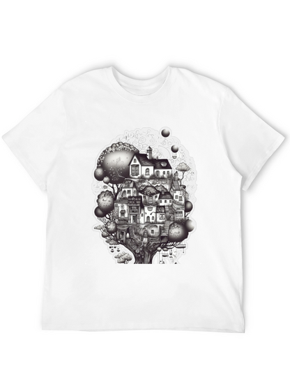 Whimsical Treehouse Graphic T-Shirt