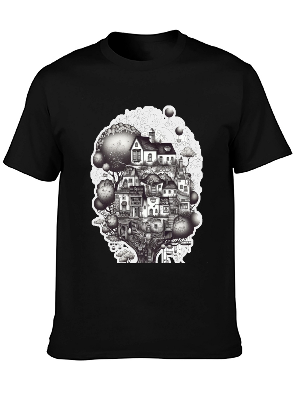 Whimsical Treehouse Graphic T-Shirt