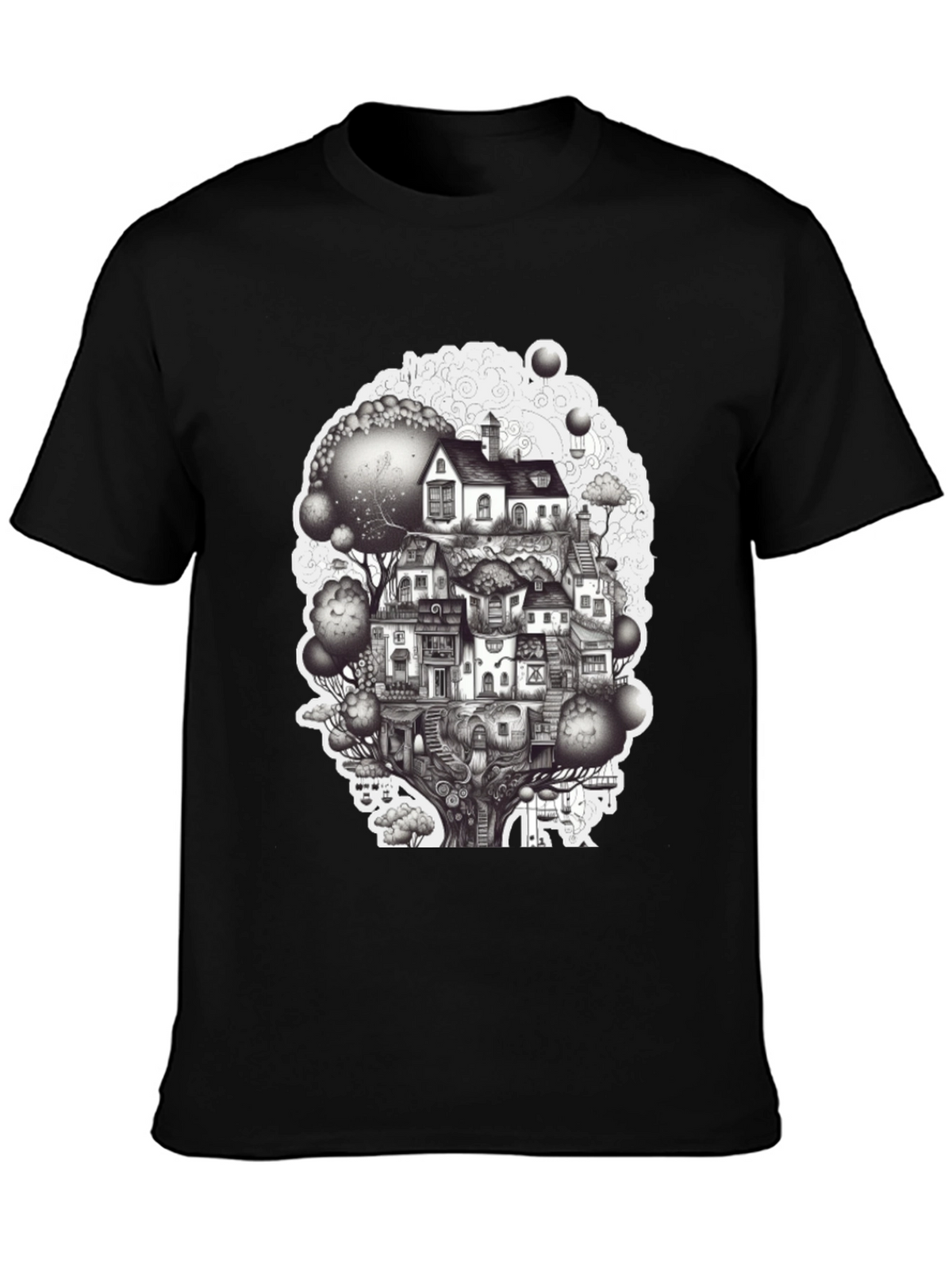 Whimsical Treehouse Graphic T-Shirt
