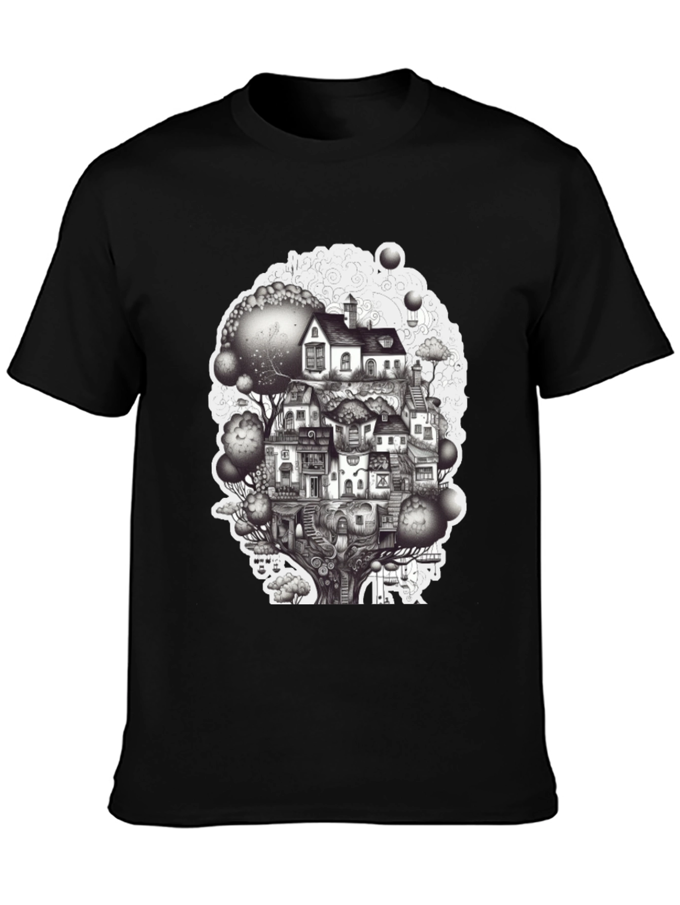 Whimsical Treehouse Graphic T-Shirt