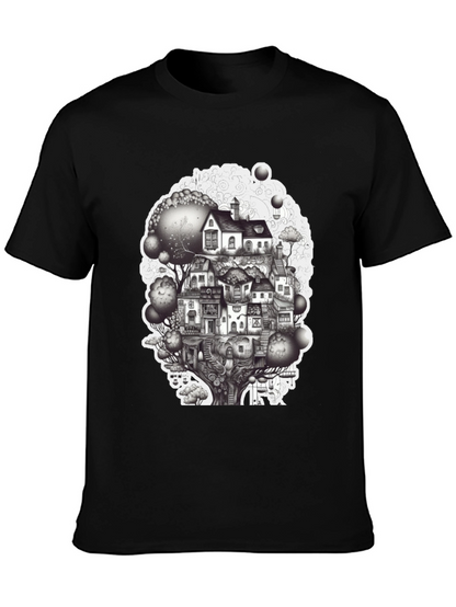 Whimsical Treehouse Graphic T-Shirt