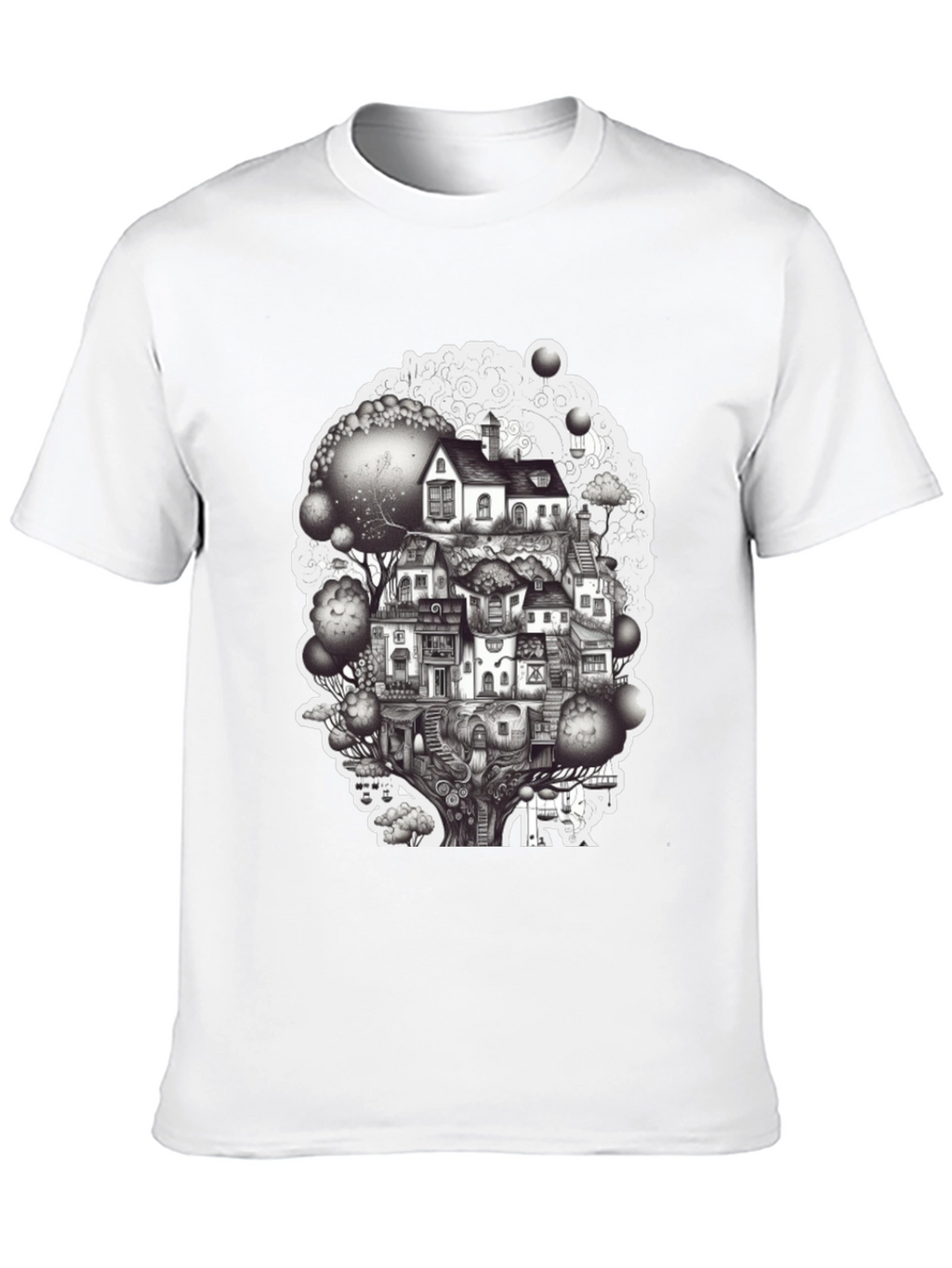 Whimsical Treehouse Graphic T-Shirt