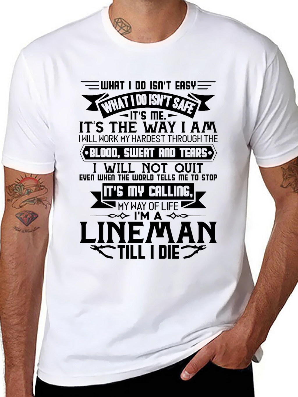 Lineman Pride T-Shirt - Black