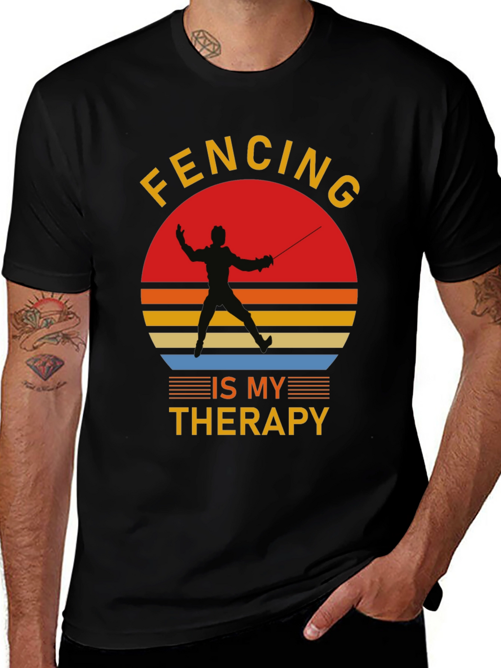 Fencing is My Therapy Graphic T-Shirt