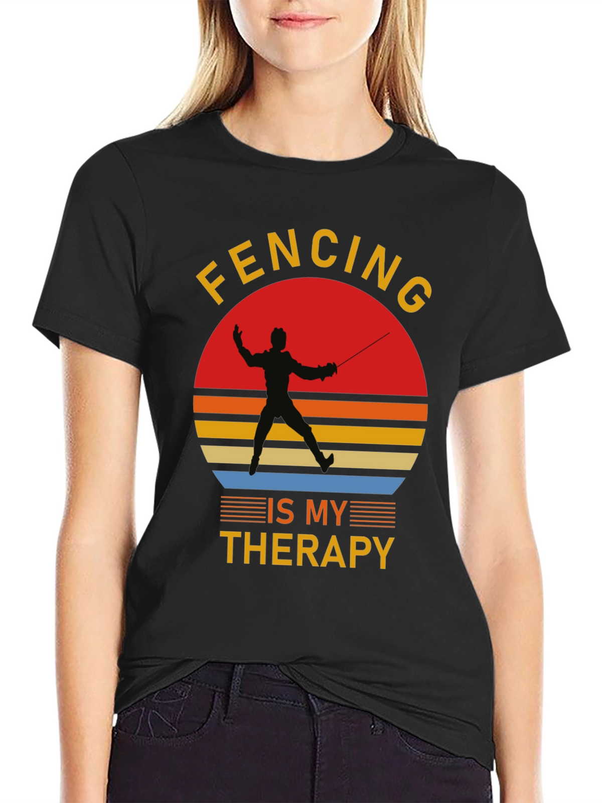 Fencing is My Therapy Graphic T-Shirt