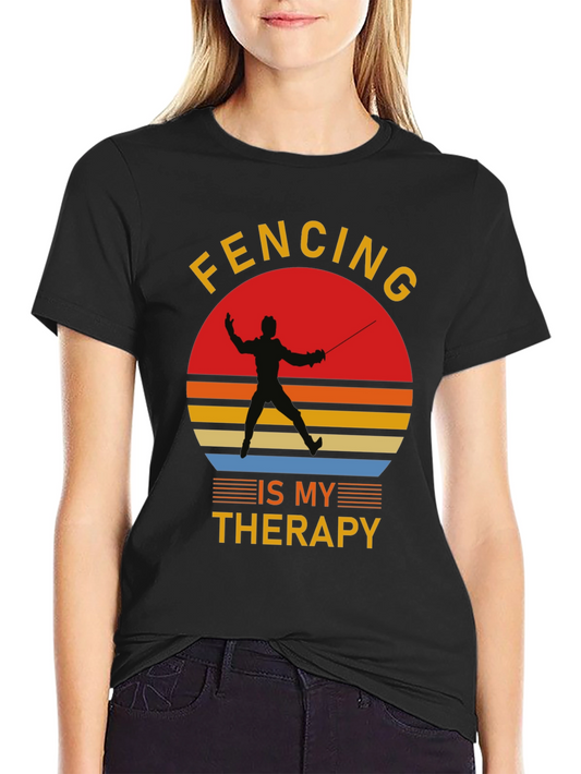Fencing is My Therapy Graphic T-Shirt