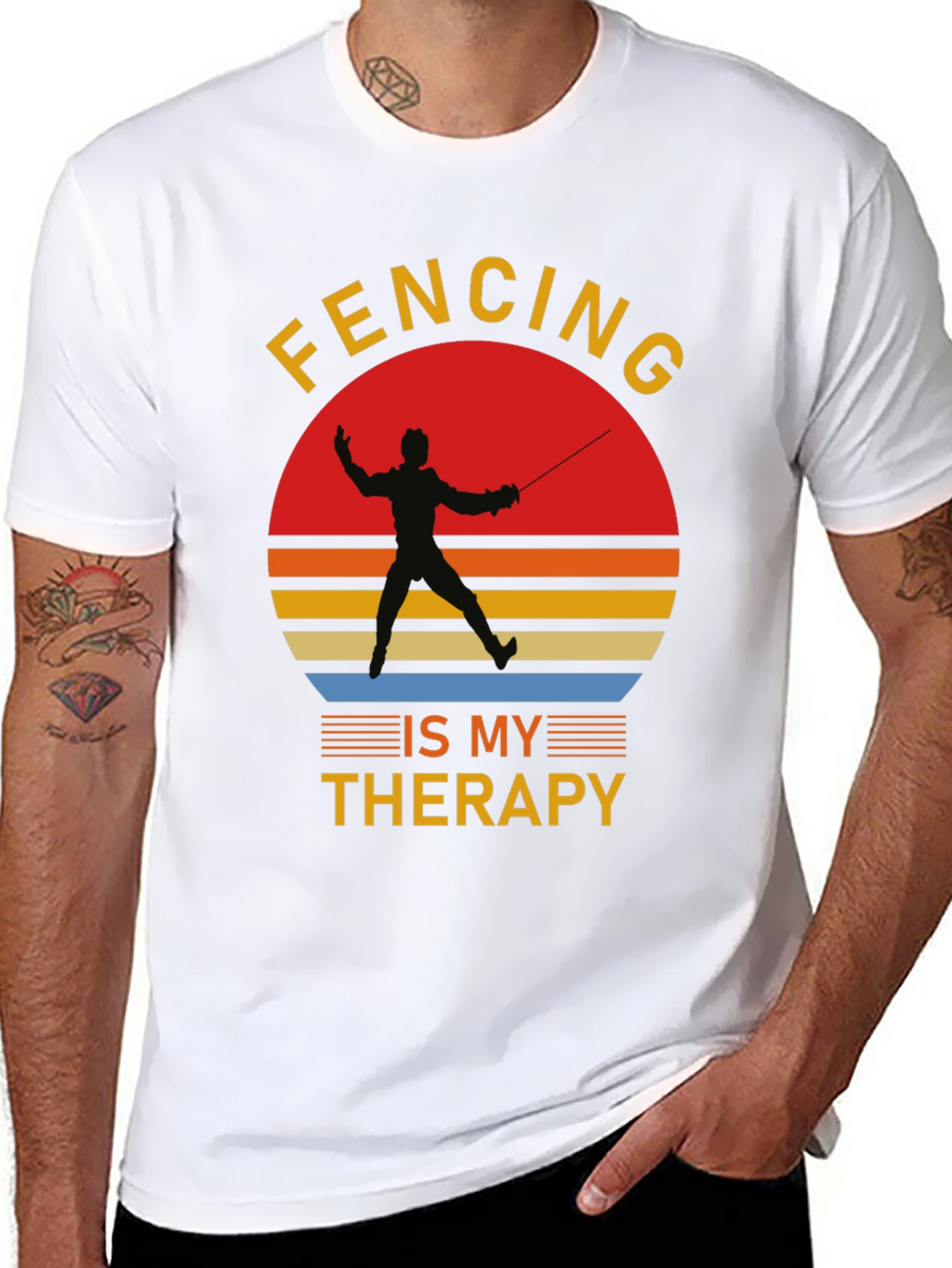 Fencing is My Therapy Graphic T-Shirt