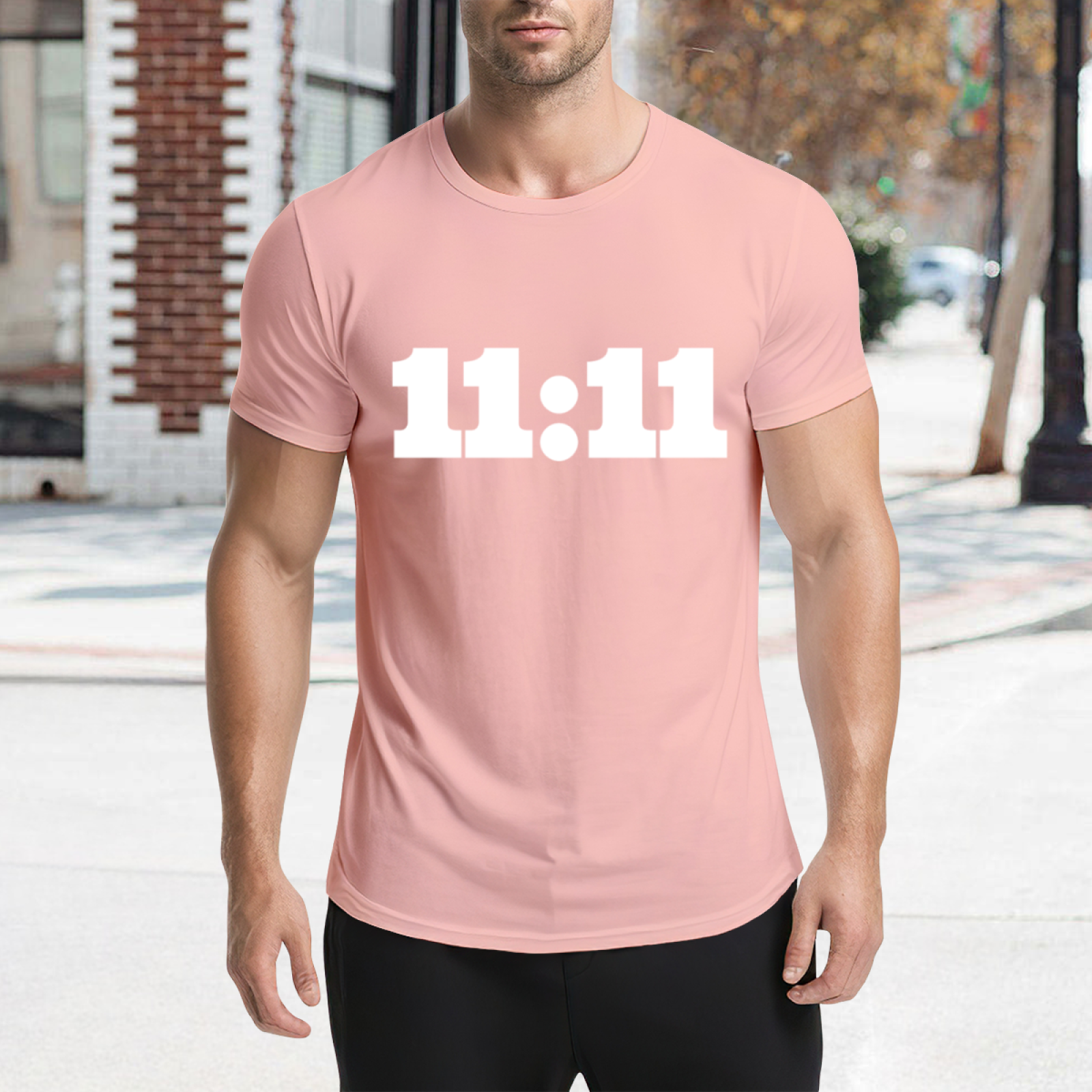 11:11 Angel Number Manifest Luck Pink Tee, Spiritual Aesthetic Minimalist Shirt