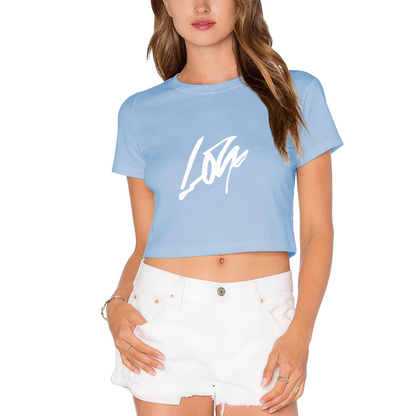 Minimal Lone Signature Fresh Lime Green Crop Top