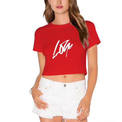 Minimal Lone Signature Fresh Lime Green Crop Top