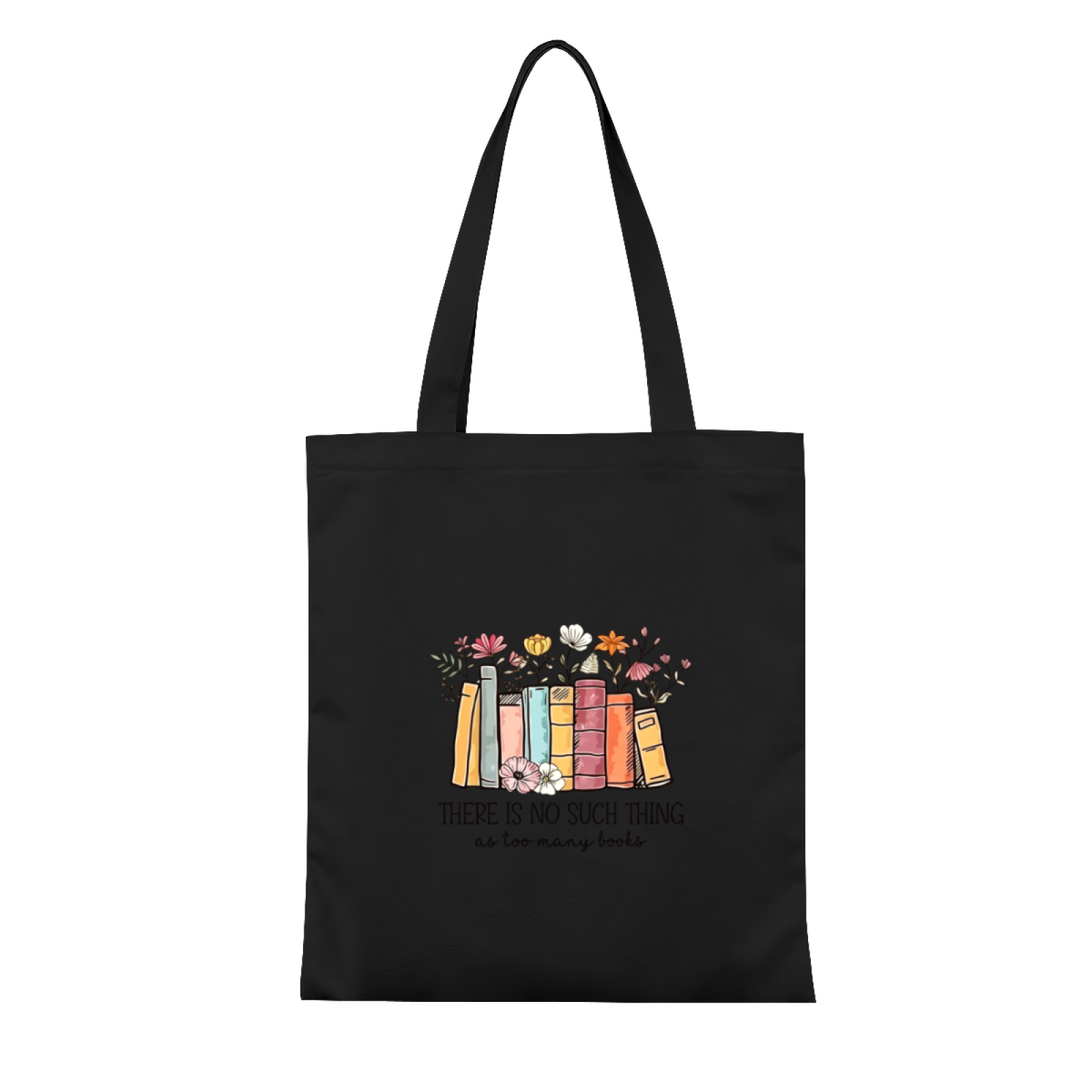 Vintage Flower & Book Graphic Canvas Tote | Bookworm Soft Literary Shoulder Bag