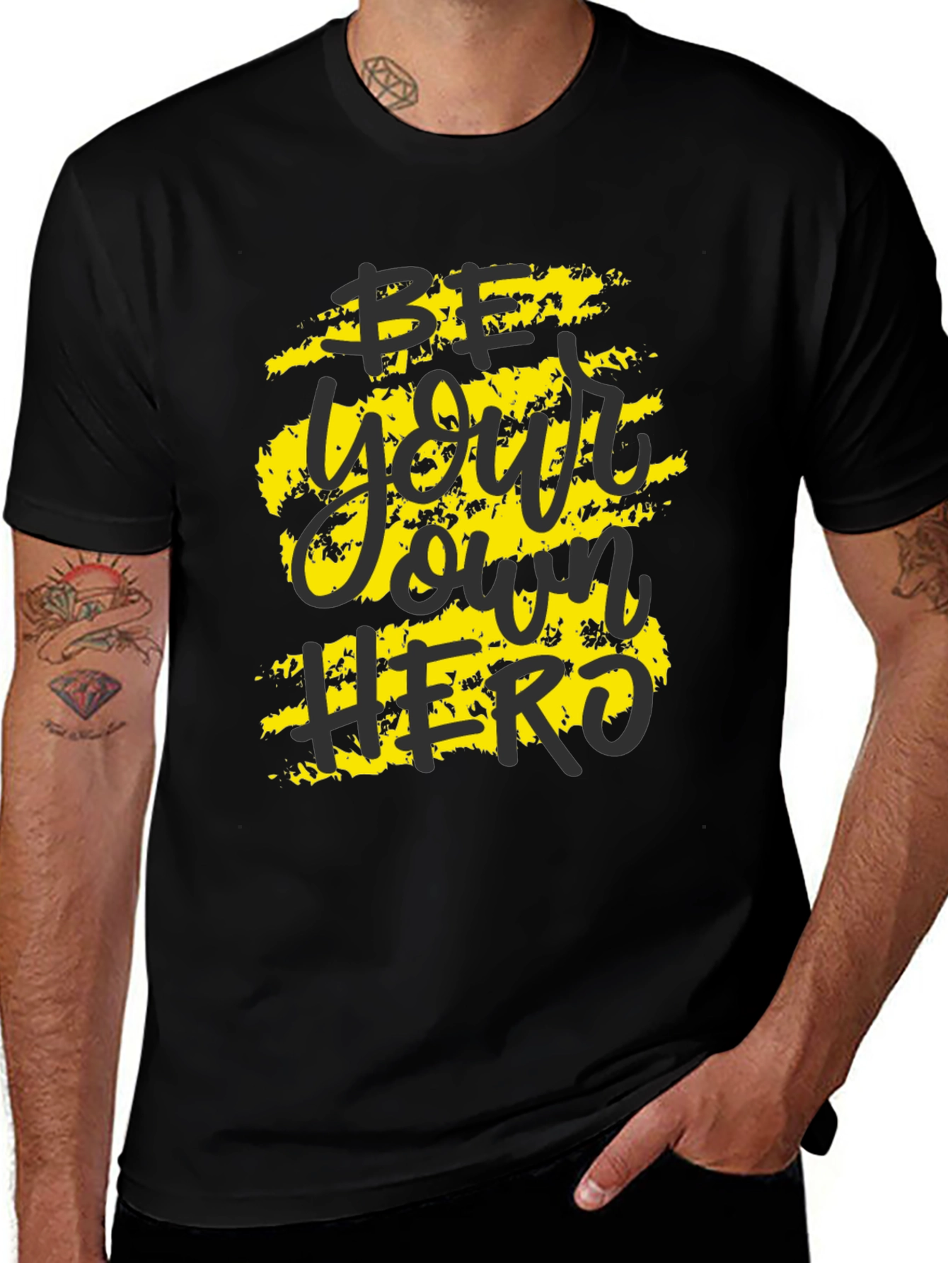 Be Your Own Hero Graphic Tee - Black