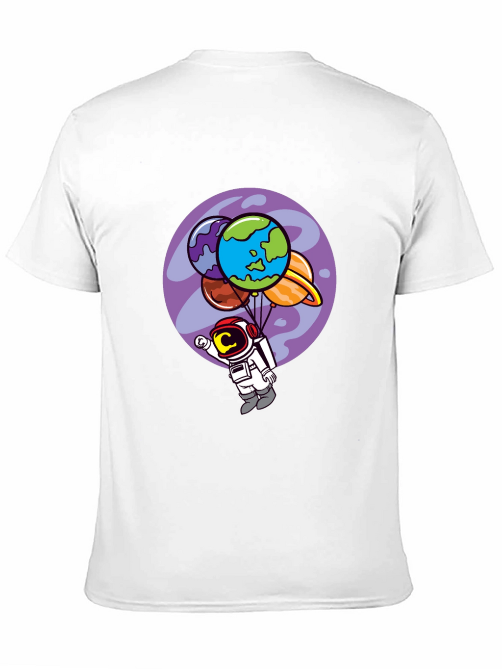 Astronaut Planet Balloon Graphic Tee - Black