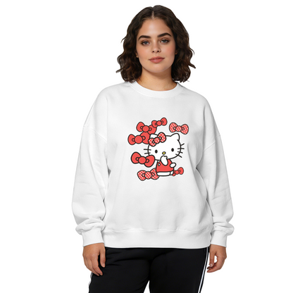 Playful Red Bow Overload Hello Kitty Crewneck Sweatshirt