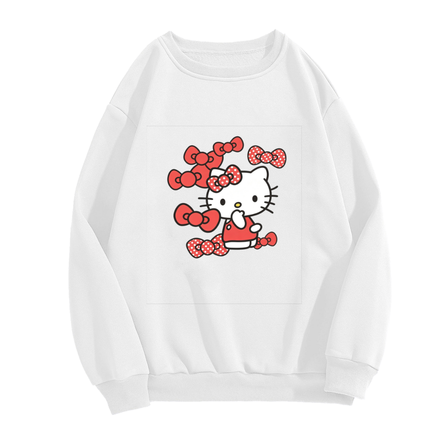 Playful Red Bow Overload Hello Kitty Crewneck Sweatshirt