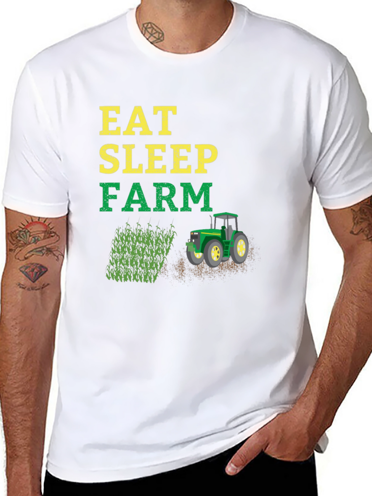 Eat Sleep Farm T-Shirt | Farmer Graphic Tee