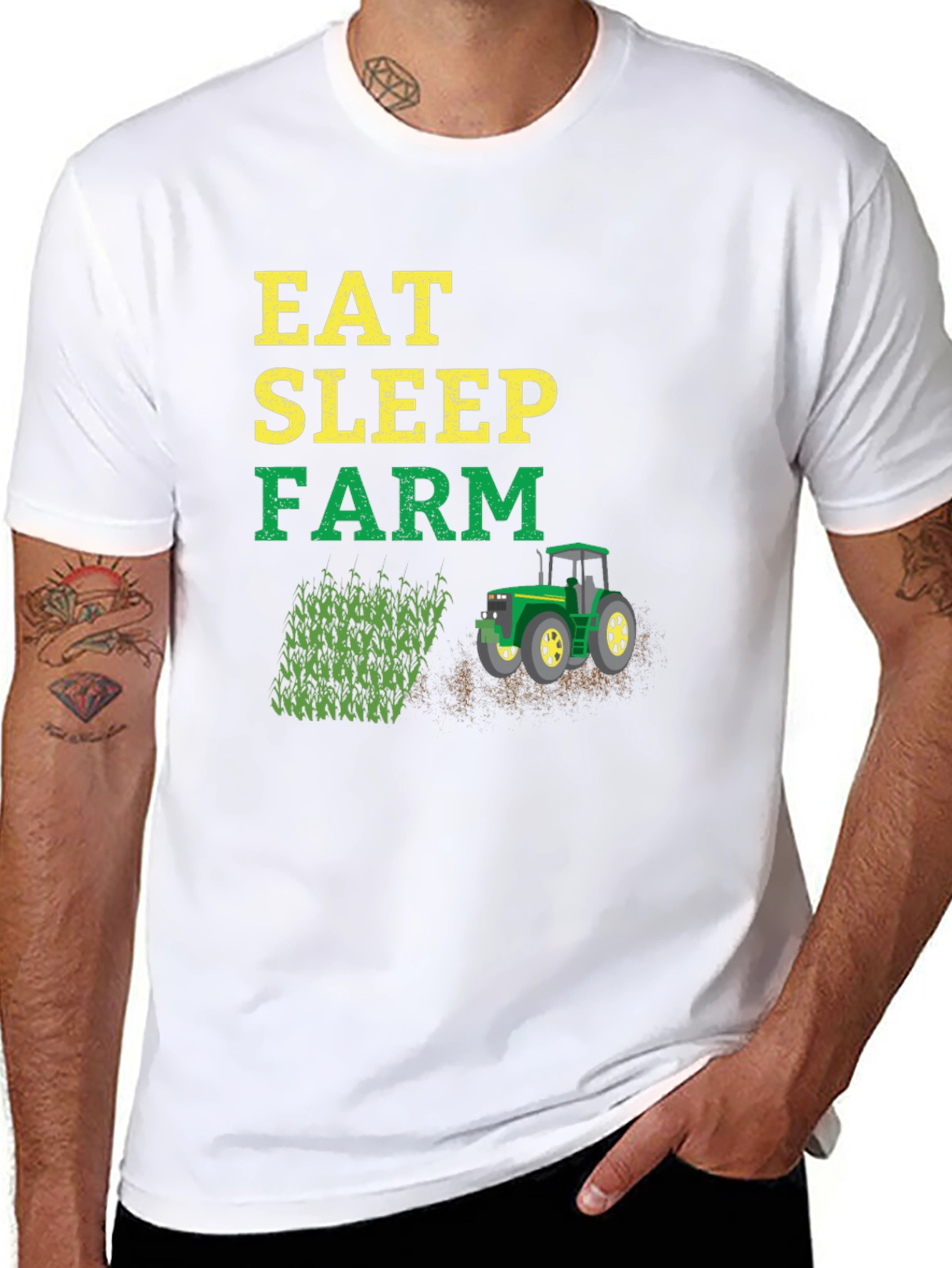 Eat Sleep Farm T-Shirt | Farmer Graphic Tee