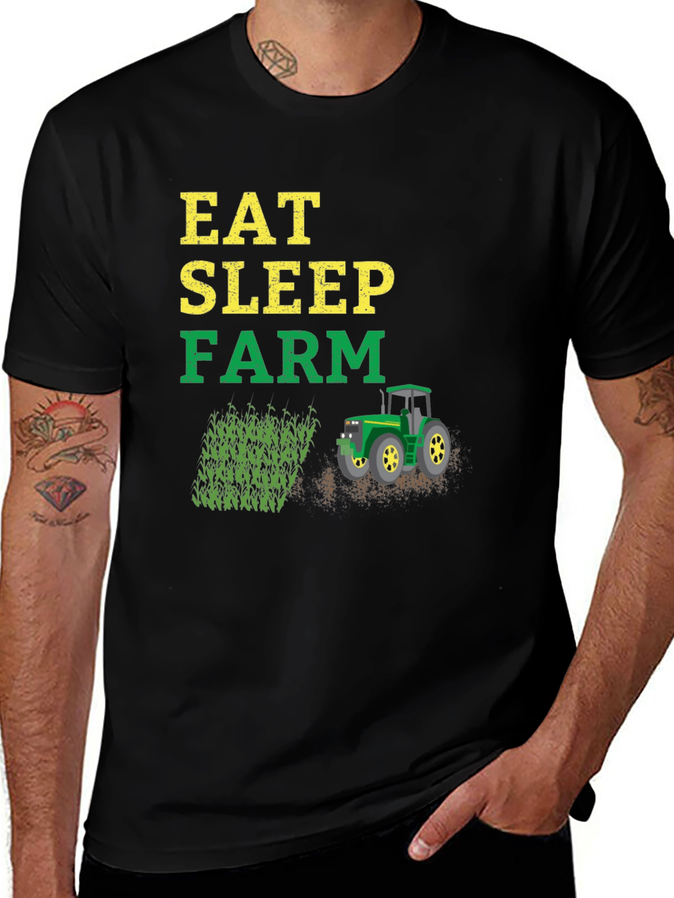 Eat Sleep Farm T-Shirt | Farmer Graphic Tee