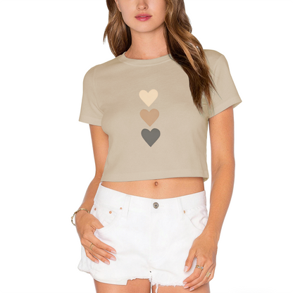 Neutral Gradient Heart Minimalist Crop Tee