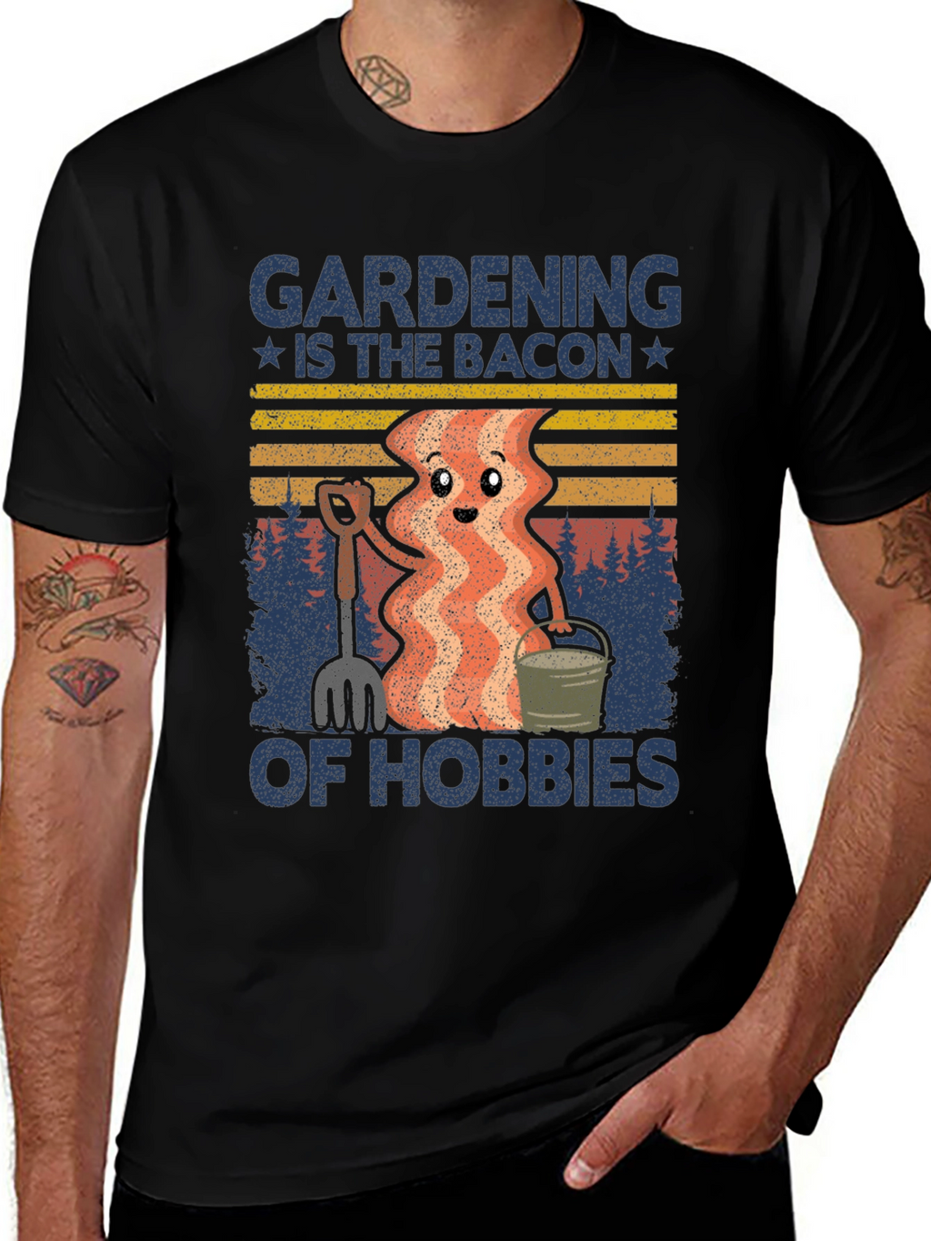 Gardening Bacon of Hobbies Graphic T-Shirt