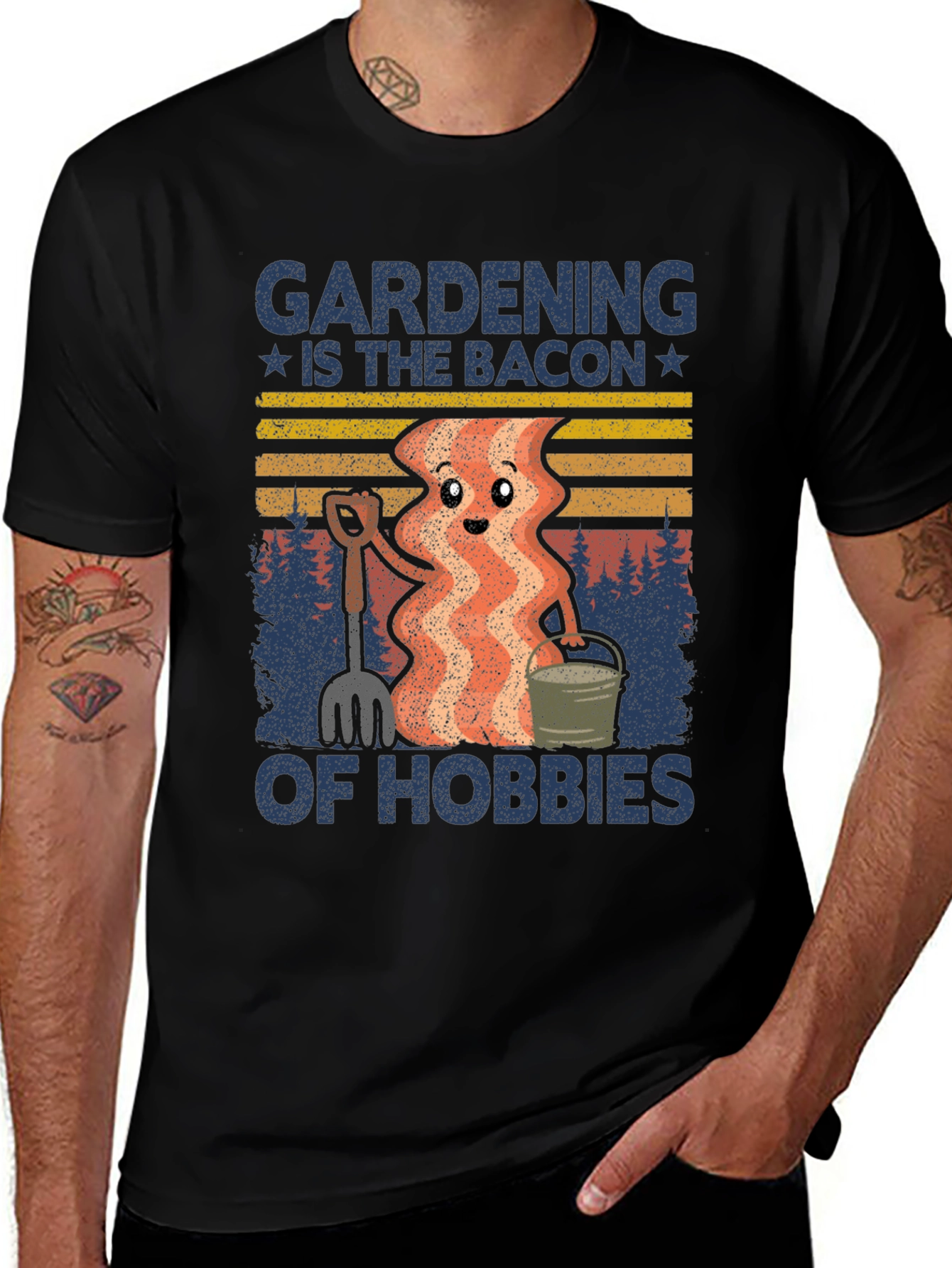Gardening Bacon of Hobbies Graphic T-Shirt