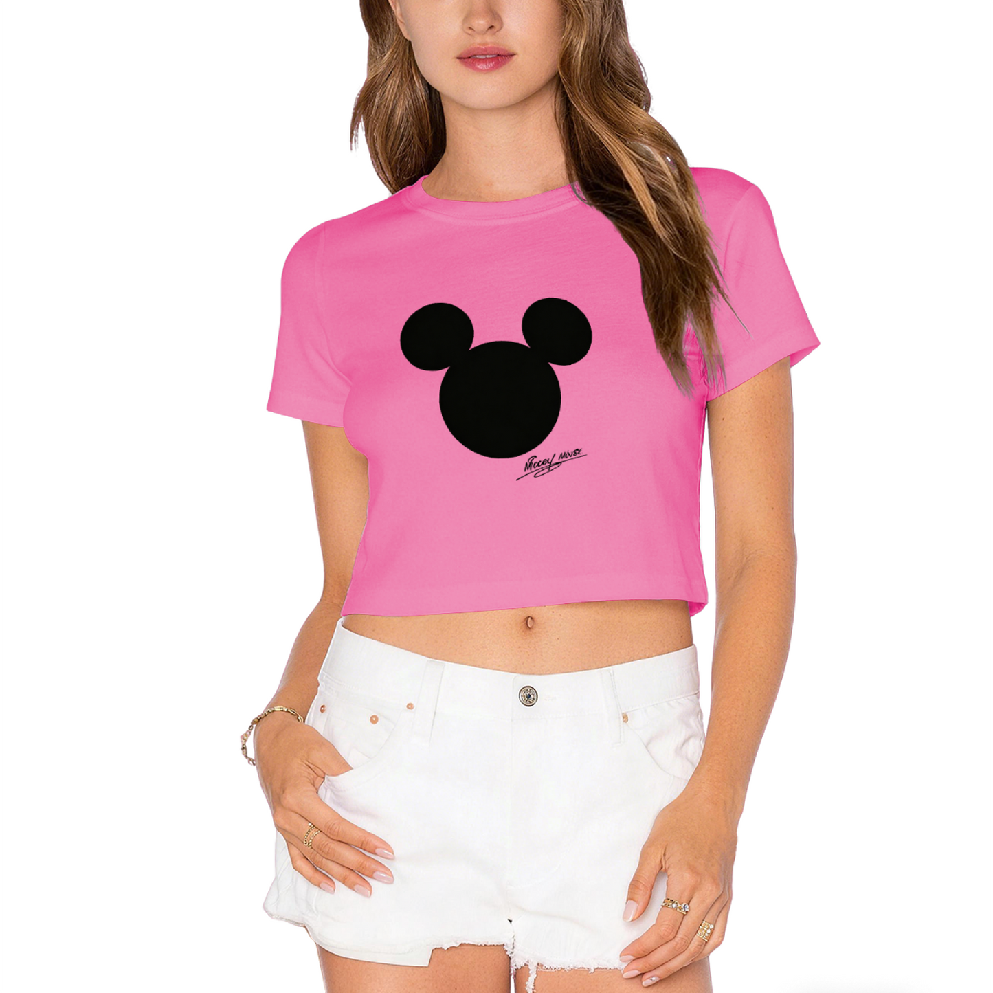 Luxe Leopard?Pattern Hello Kitty Edgy Black Cropped Tee