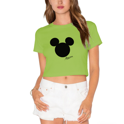 Luxe Leopard?Pattern Hello Kitty Edgy Black Cropped Tee